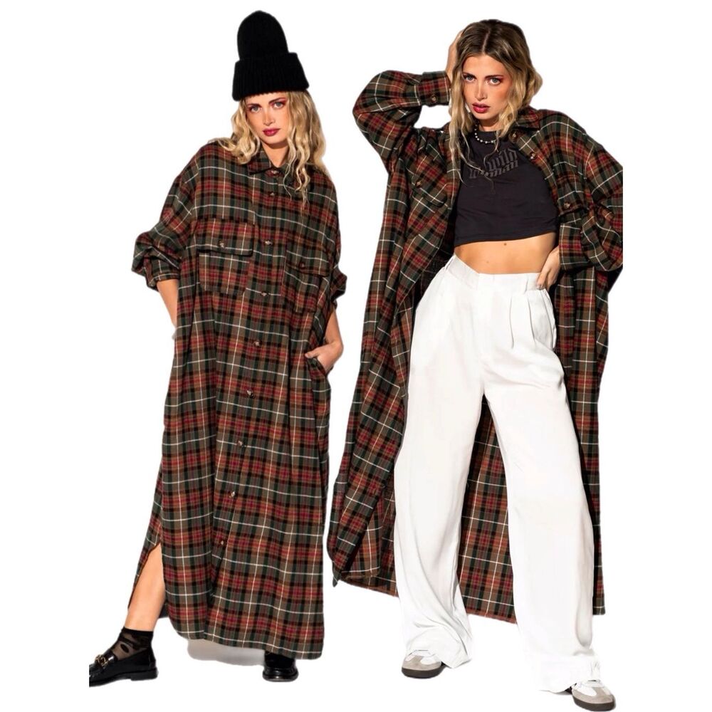 Lala Grunge Goddess Flannel Dress/Duster